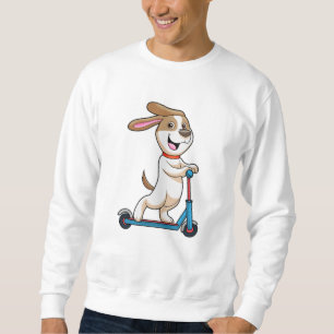Sweatshirt Chien comme Biker avec Scooter