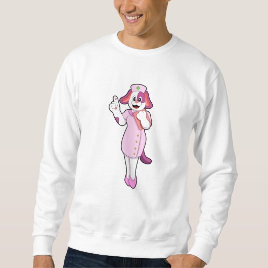 Sweatshirt Chien comme infirmière (Devant)