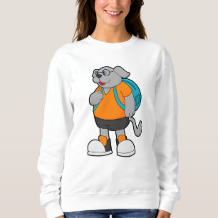 Sweatshirt Chien comme randonneur avec sac à dos