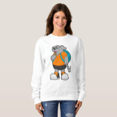 Sweatshirt Chien comme randonneur avec sac à dos (Devant entier)
