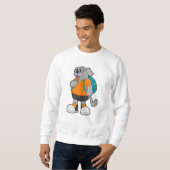 Sweatshirt Chien comme randonneur avec sac à dos (Devant entier)