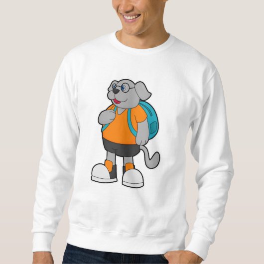 Sweatshirt Chien comme randonneur avec sac à dos (Devant)