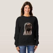 Sweatshirt Chien cool Carlin avec capuchon (Devant entier)