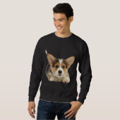 Sweatshirt Chien coquelicot de Corgi (Devant entier)
