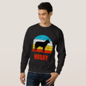 Sweatshirt Chien couché de soleil Husky (Devant entier)
