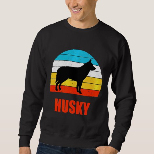 Sweatshirt Chien couché de soleil Husky (Devant)