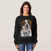 Sweatshirt Chien Coupable Mugshot St Bernard (Devant entier)