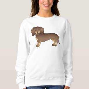Sweatshirt Chien Dachshund au pelage lisse Chocolat et Tan De