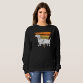 Sweatshirt Chien Dachshund Retro (Devant entier)