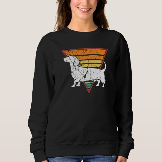 Sweatshirt Chien Dachshund Retro (Devant)