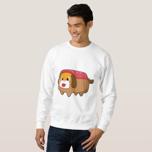 Sweatshirt Chien dans Hotdog (Devant entier)