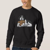 Sweatshirt Chien D'Atterrissage Avec Animal Stuffé Et Coeurs (Devant)