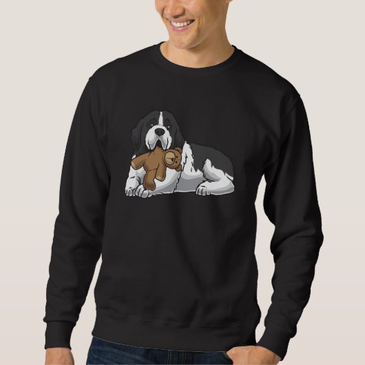 Sweatshirt Chien D'Atterrissage Avec Animal Stuffé Et Coeurs (Devant)