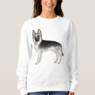 Sweatshirt Chien de berger allemand noir et argenté, chien de