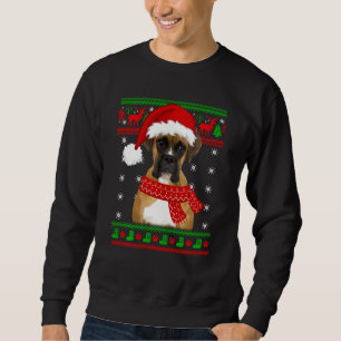 Sweatshirt Chien de boxer Douille moche Noël Amoureux des chi