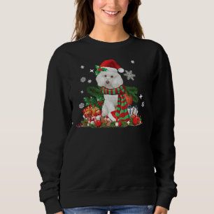 Sweatshirt Chien de caniche blanc de Noël