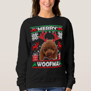 Sweatshirt Chien de caniche Joyeux Woofmas Chien de Noël