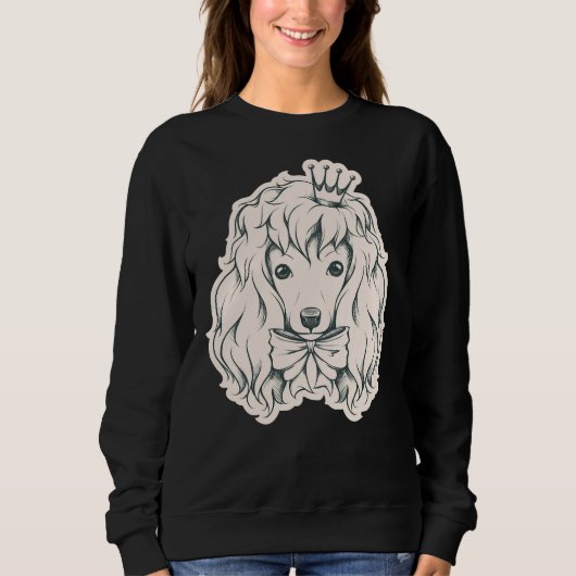 Sweatshirt chien de caniche princesse (Devant)