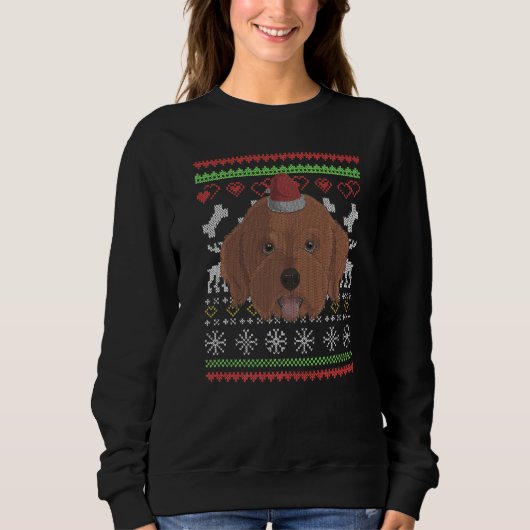 Sweatshirt Chien de Cavapo Père Noël Moche Motif de Noël X M (Devant)