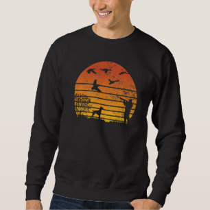 Sweatshirt chien de chasse au canard chasseur coucher de sole
