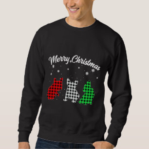 Sweatshirt Chien de Chien de Chien de Chien de Noel Plaid