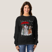 Sweatshirt Chien de Chien de Père Noël Noël Snowman Xmas P (Devant entier)