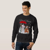 Sweatshirt Chien de Chien de Père Noël Noël Snowman Xmas P (Devant entier)