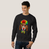 Sweatshirt Chien de cirque américain Foxhound Clown (Devant entier)