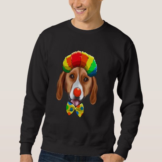 Sweatshirt Chien de cirque américain Foxhound Clown (Devant)