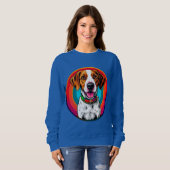 Sweatshirt Chien de dessin animé mignon avec collier (Devant entier)