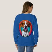 Sweatshirt Chien de dessin animé mignon avec collier (Dos entier)