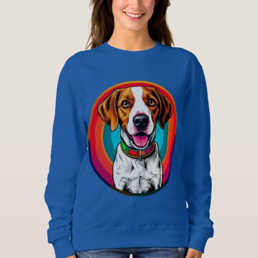 Sweatshirt Chien de dessin animé mignon avec collier (Devant)