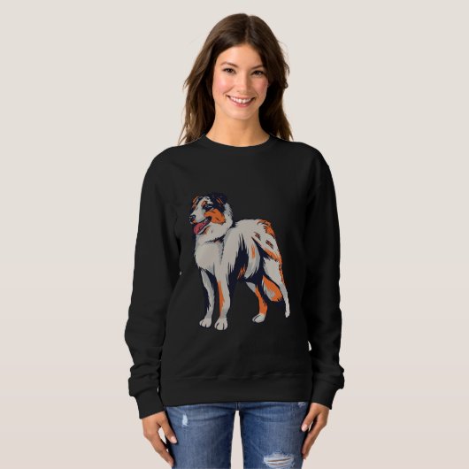 Sweatshirt Chien de ferme australien Aussie (Devant entier)