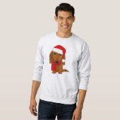 Sweatshirt Chien de Noël de Père Noël de Dachshund (Devant entier)