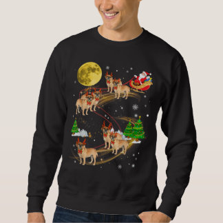 Sweatshirt Chien de Noël de Reindeer à cheval Père Noël Noël
