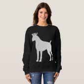 Sweatshirt Chien de Noël du renne de boxe (Devant entier)