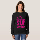 Sweatshirt Chien de paddleboard Sup Sup avec chiot 1 (Devant entier)
