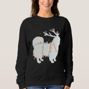 Sweatshirt Chien de Pékin drôle arbre lumières de Noël Xmas P