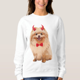 Sweatshirt Chien de Pomeranian dans Halloween