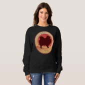 Sweatshirt Chien de Poméranie Rétro 22 (Devant entier)