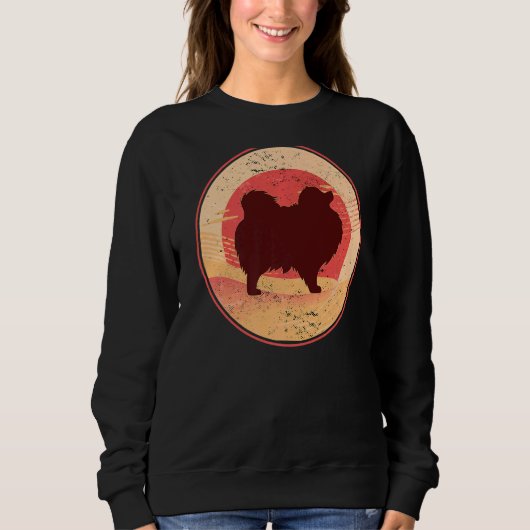 Sweatshirt Chien de Poméranie Rétro 22 (Devant)