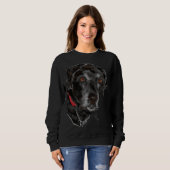 Sweatshirt Chien de repérage du Labrador noir (Devant entier)