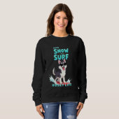 Sweatshirt Chien de surf Sibérien Husky cool (Devant entier)