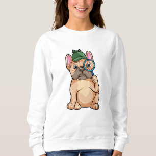 Sweatshirt Chien de taureau français en détective avec du ver