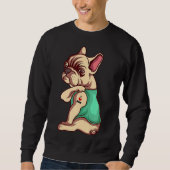 Sweatshirt Chien de taureau français J'aime maman tatouage (Devant)