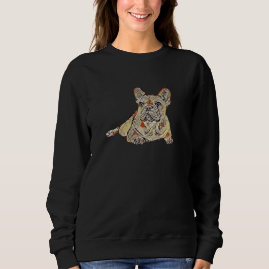Sweatshirt Chien de taureau français Vintage (Devant)