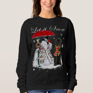 Sweatshirt Chien d'eau portugais Père Noël Noël Snowman Noël 