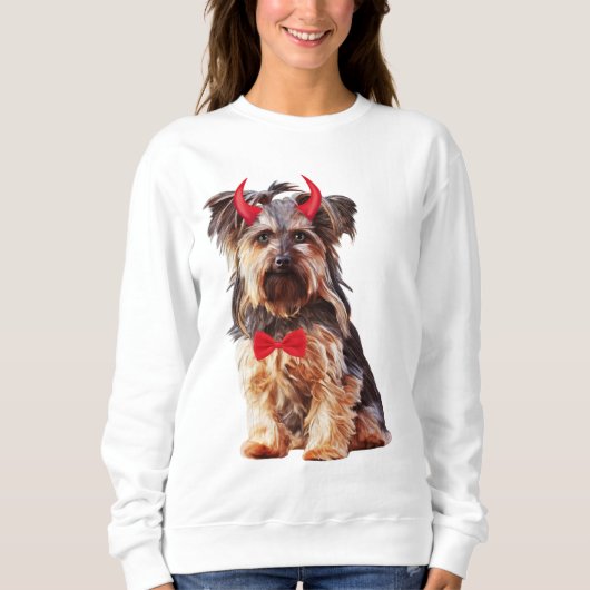 Sweatshirt Chien du Yorkshire Terrier à Halloween (Devant)