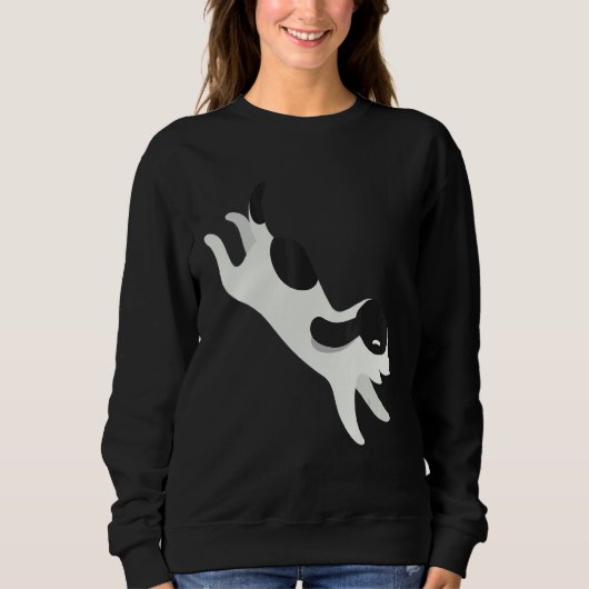 Sweatshirt Chien En Blanc Et Noir (Devant)