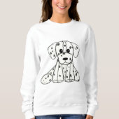 Sweatshirt Chien en dalmate dessin simple noir (Devant)